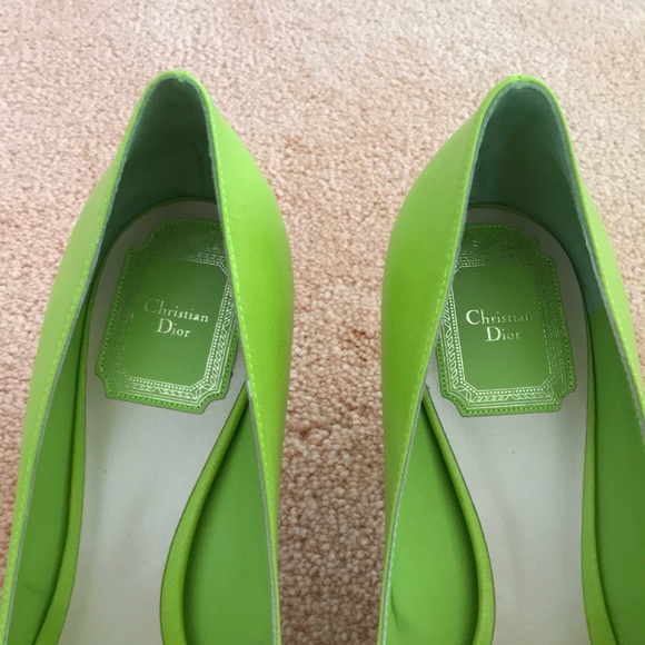 CHRISTIAN DIOR Green Leather High Heel Pumps - Picture 5 of 9